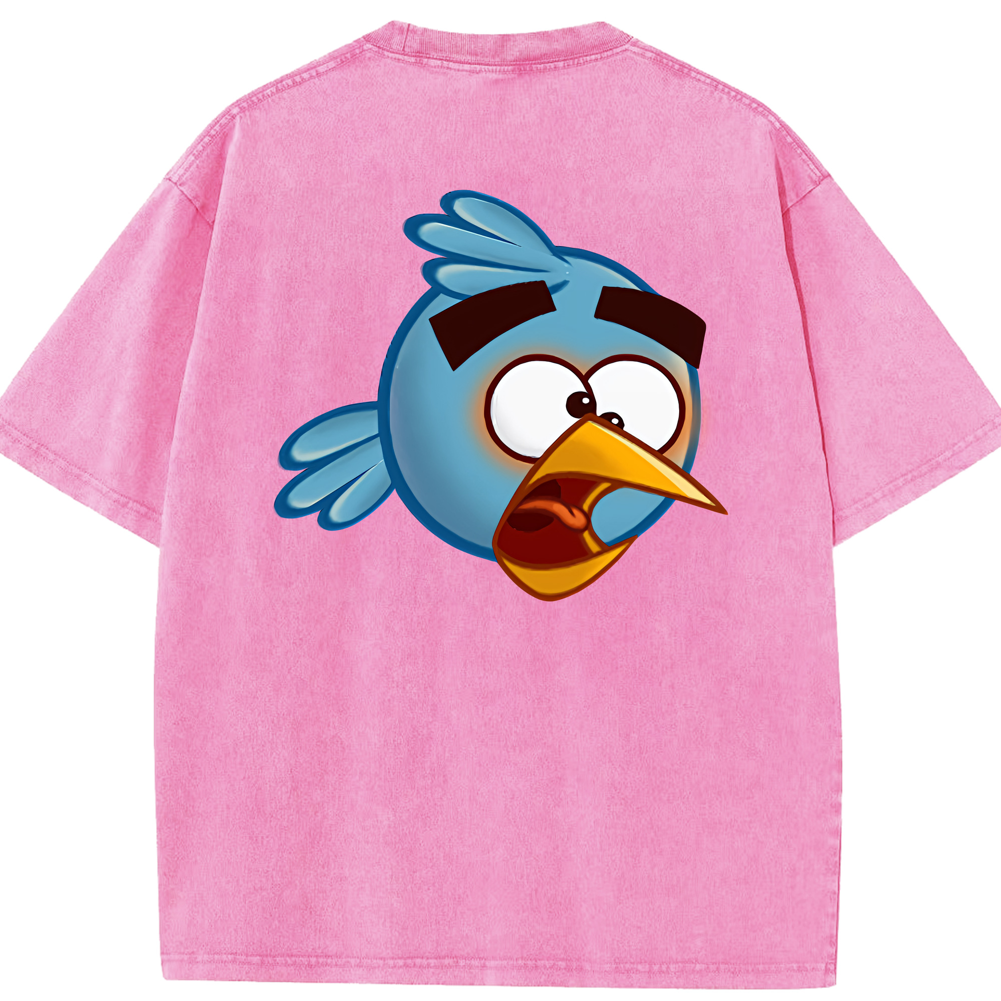 （画像用） Angry Birds アングリーバード 綿100% ヴィンテージ風 半袖Tシャツ（背面プリント）